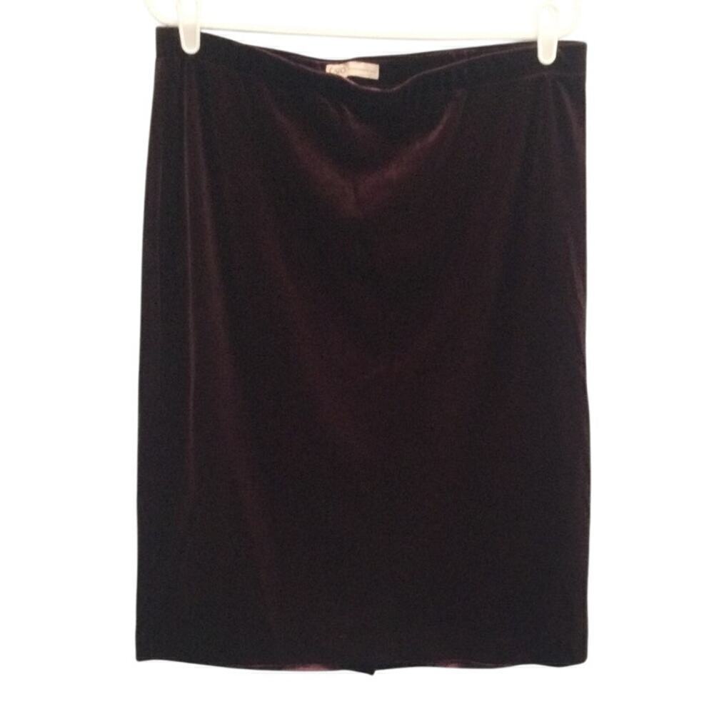 Womens Velvet Skirt Size Large Whimsigoth Purple Plum Elastic Waist Fairy Grunge